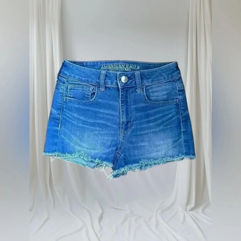 Free 💟American Eagle Super Stretch Jean Shorts - Picture 5 of 14